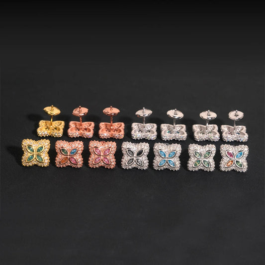 Flower moissanite earrings