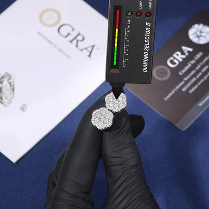 Flower prong setting moissanite earrings