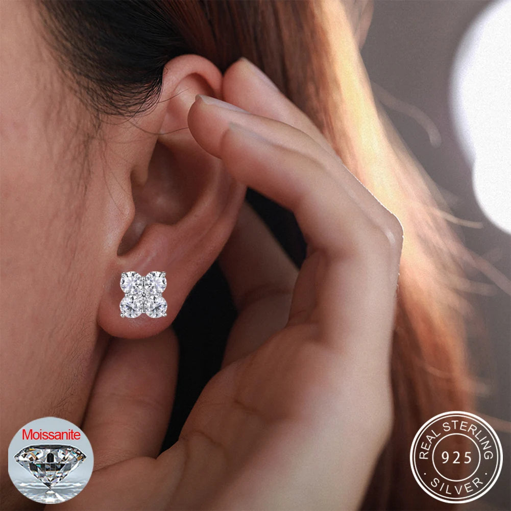 Moissanite Stud Earrings – 2.48ctw Screw Back | 925 Sterling Silver Fine Jewelry for Men & Women