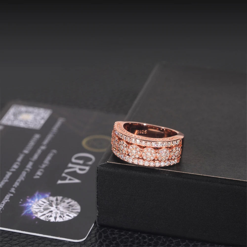 Moissanite Ring – VVS Iced Out Hip Hop Custom Design | 925 Sterling Silver Luxury Fine Jewelry