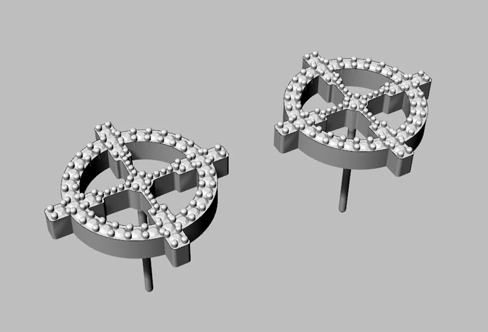 Moissanite Hollow Earrings – Classic Elegant Round Cross Design | 925 Sterling Silver Jewelry for Men & Women