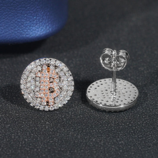 Bitcoin moissanite earrings