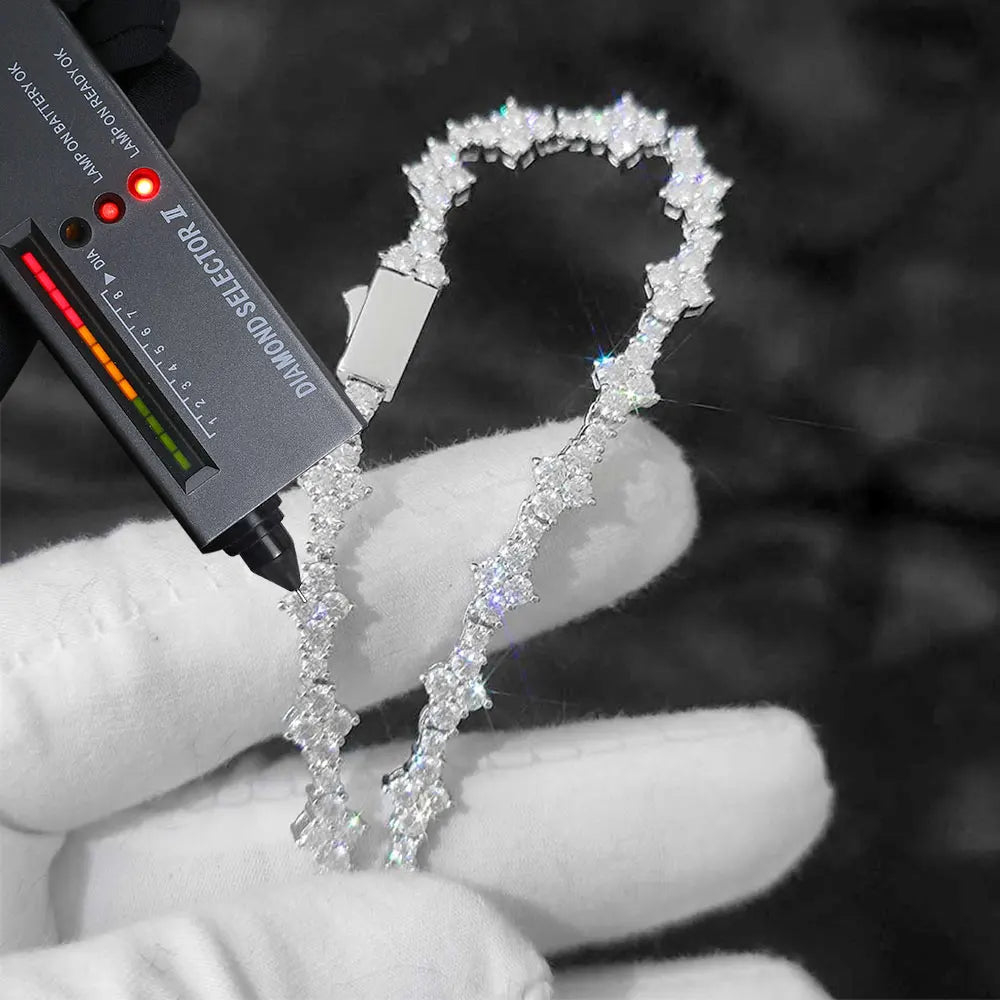 Moissanite Tennis Bracelet – Round Cut VVS Diamond with GRA Certificate | 925 Sterling Silver Fine Jewelry for Women