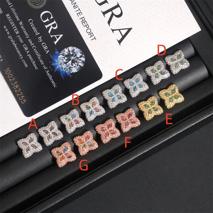 Flower moissanite earrings