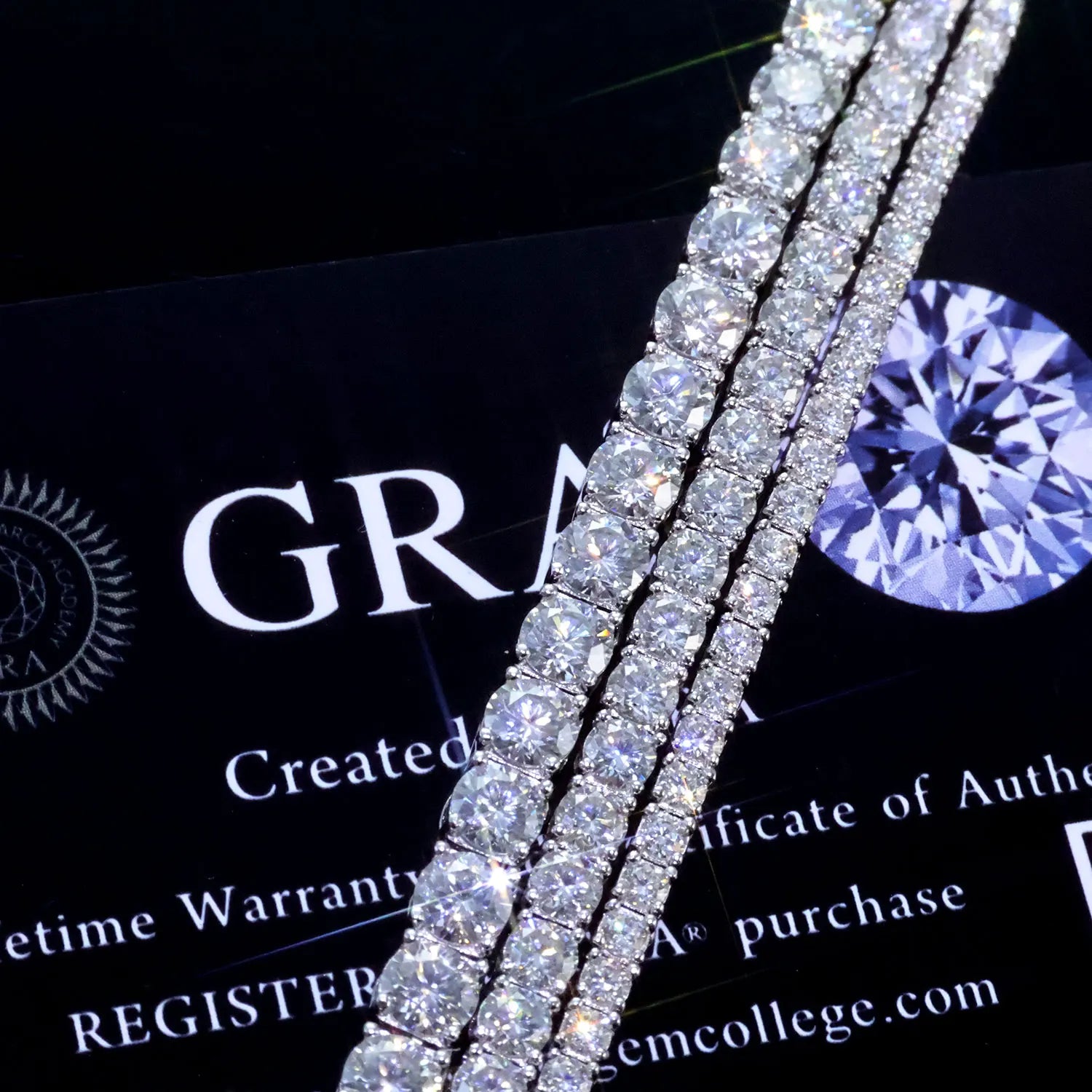 Moissanite Tennis Bracelet – 2mm 3mm 4mm 5mm VVS Iced Out Pass Diamond Test with GRA | 925 Sterling Silver Tennis Chain Jewelry