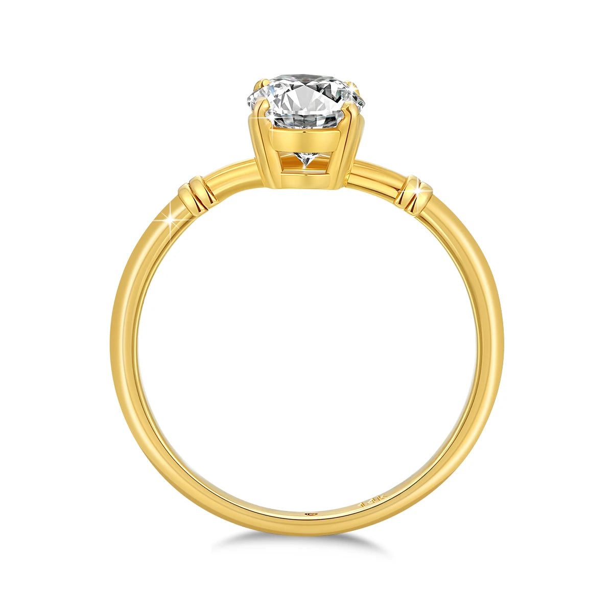 Moissanite Engagement Ring – 1.5CT Oval Crushed Ice Design | Genuine 14K 585 Yellow Gold Luxury Wedding Fine Jewelry for Women