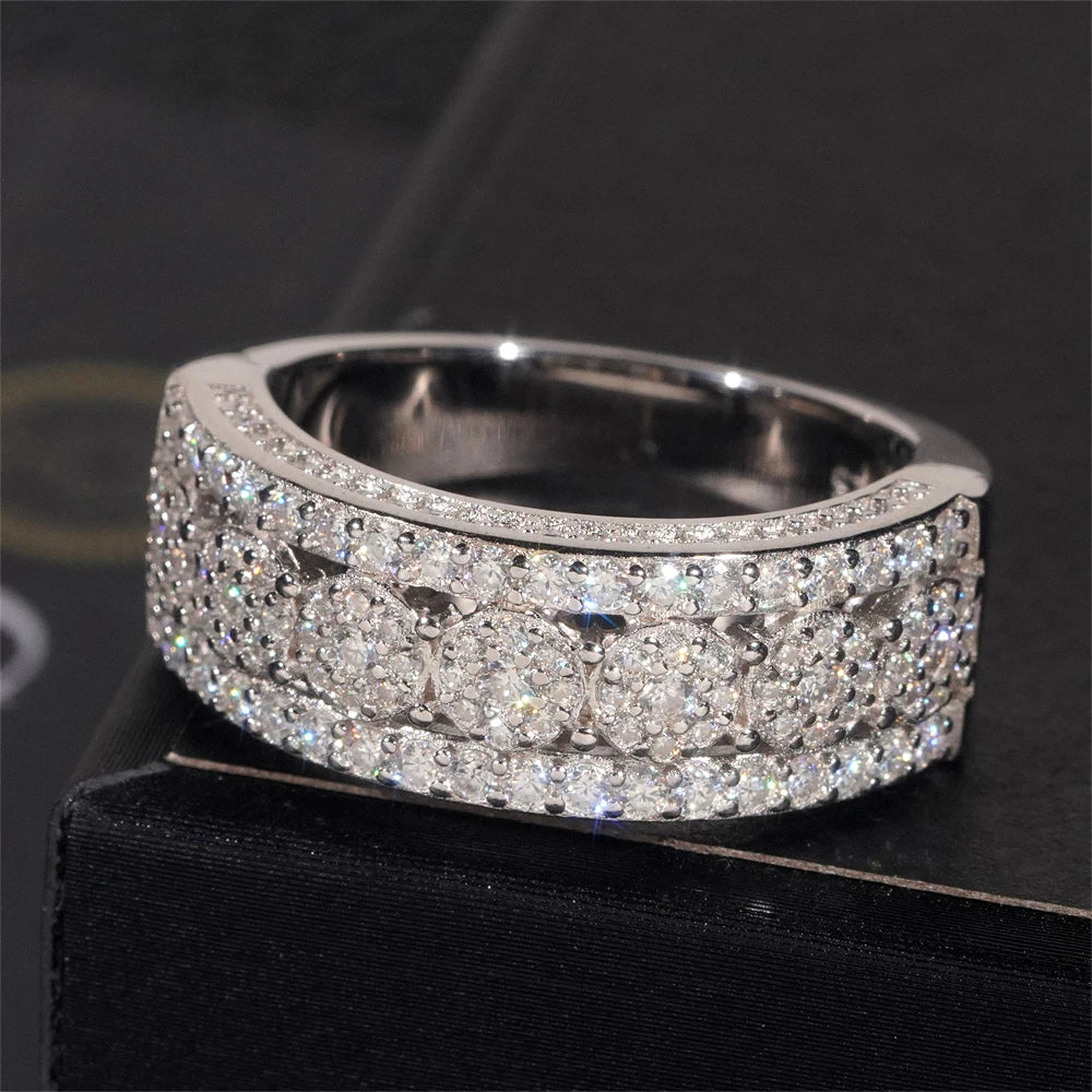 Moissanite Ring – VVS Iced Out Hip Hop Custom Design | 925 Sterling Silver Luxury Fine Jewelry