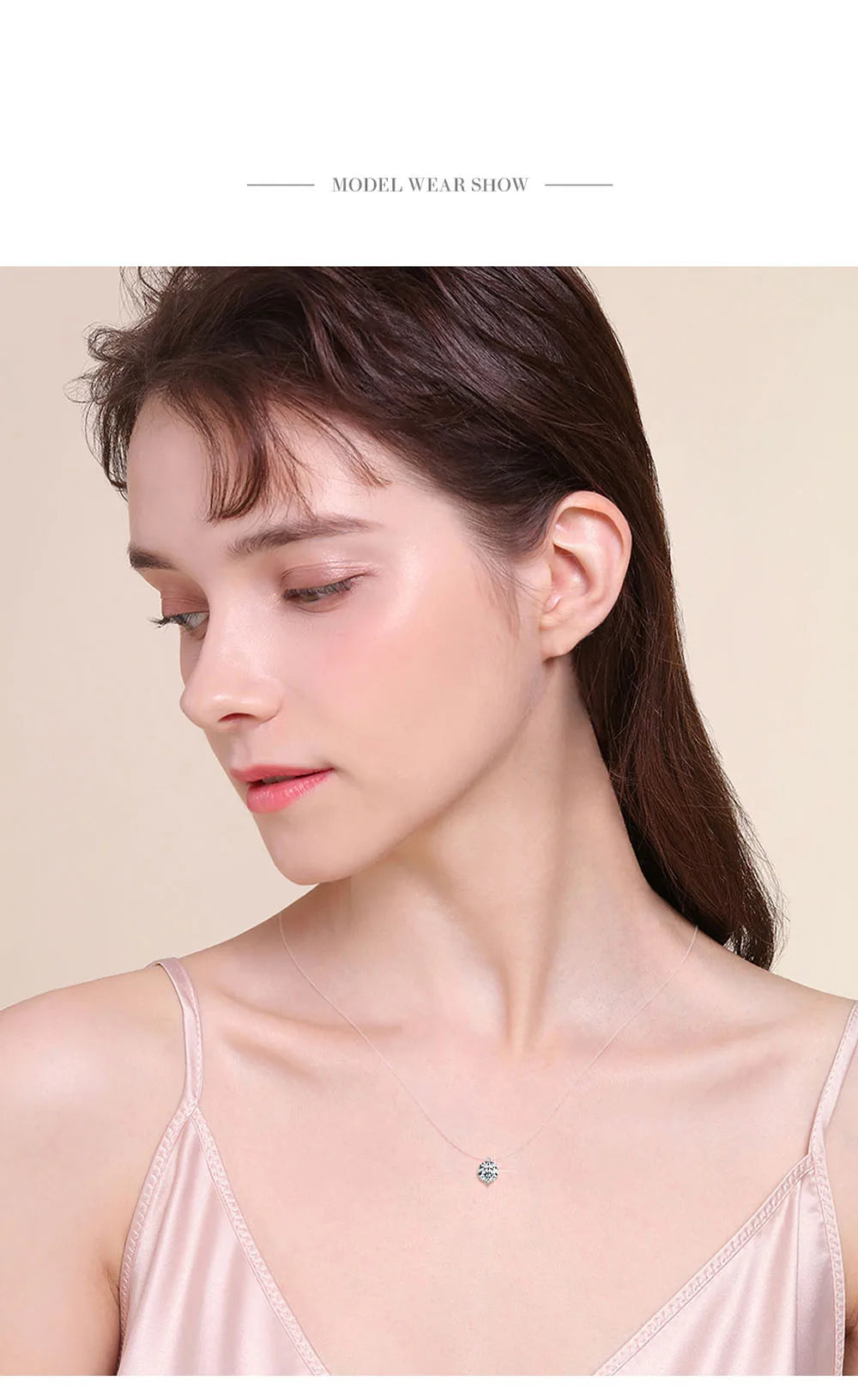 Moissanite Necklace for Women – 0.5ct 1ct 2ct 3ct Certified Brilliant Cut Pendant | Sparkling Fishing Line Design Pure 925 Sterling Silver