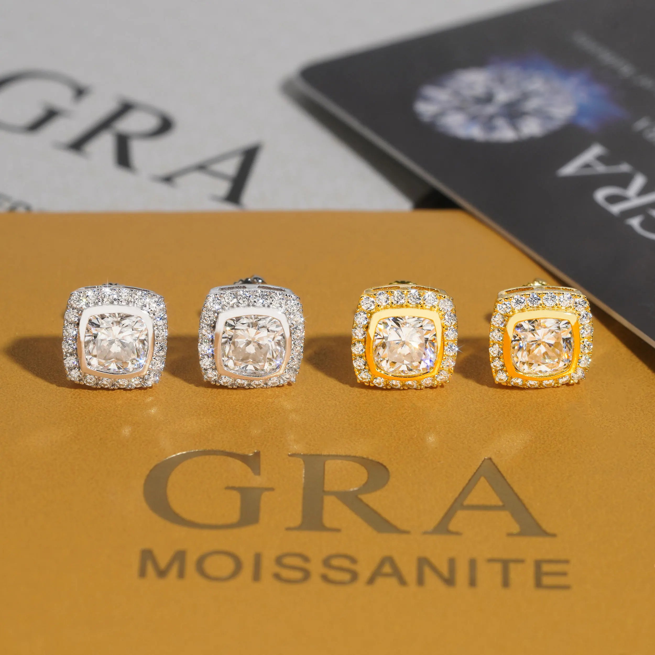 Moissanite Earrings – 1CT Irregular D Color Diamond Pass Test | 925 Sterling Silver Screw Stud Hip Hop Jewelry