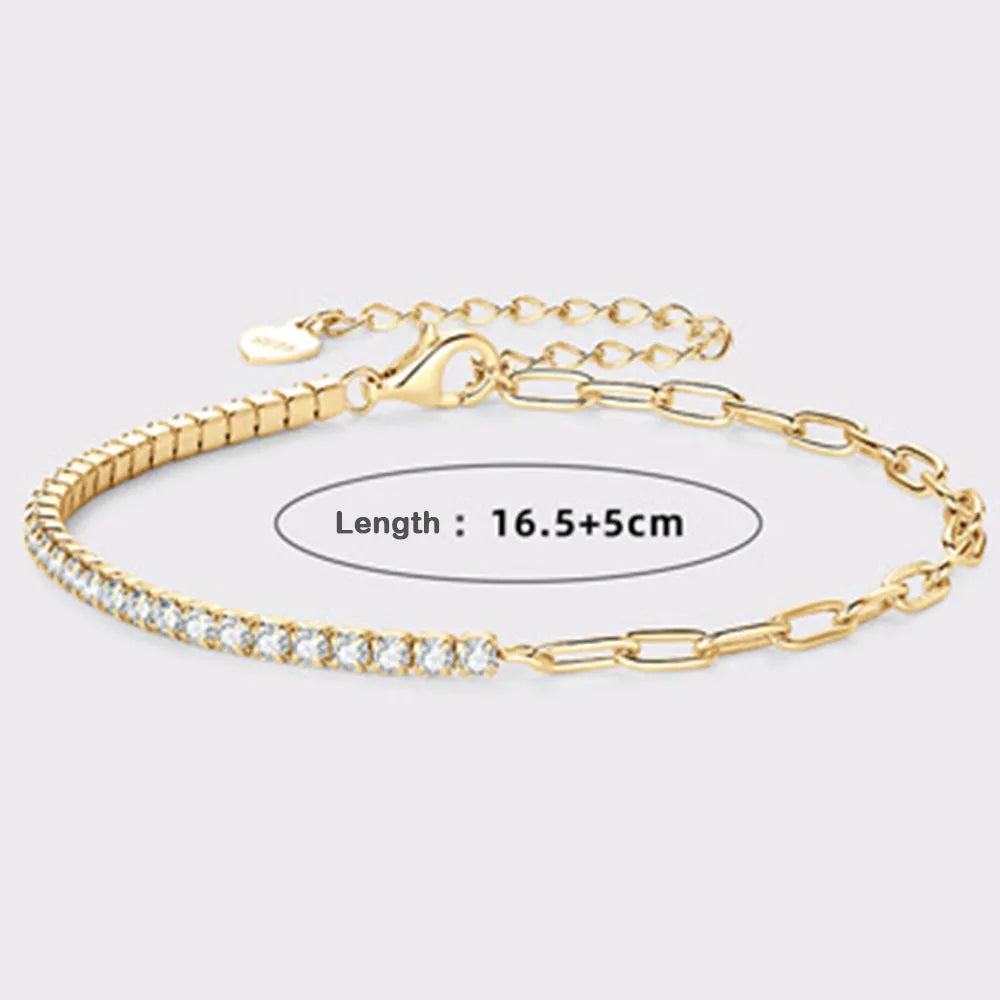 Moissanite Tennis Bracelet – 2mm D VVS1 Round Cut | 925 Sterling Silver Bracelet for Women, Men & Couples
