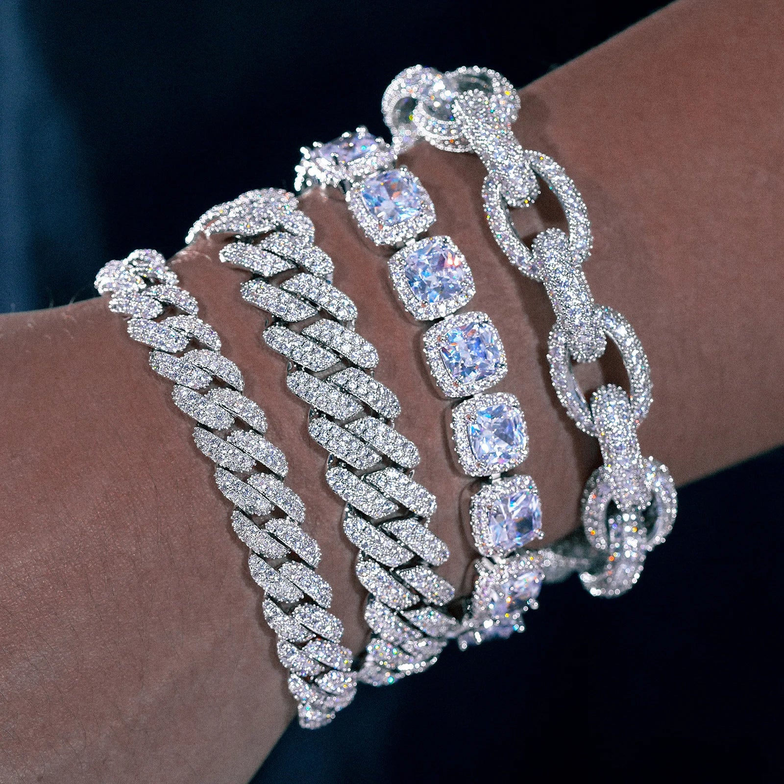 Moissanite Cuban Bracelet – D VVS Full Diamond 6mm–20mm | 925 Sterling Silver Iced Out Hip Hop Jewelry for Men & Women