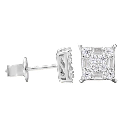 Baguette cut moissanite earrings