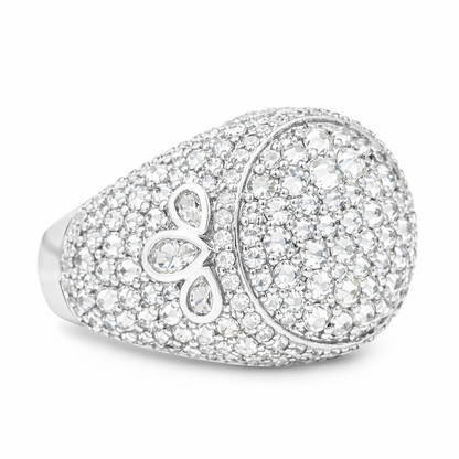 Half Clover Ring – Inverted VVS D Color Stones, 925 Silver