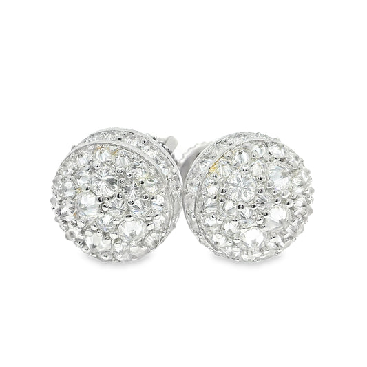 Upside down mosaic earrings moissanite