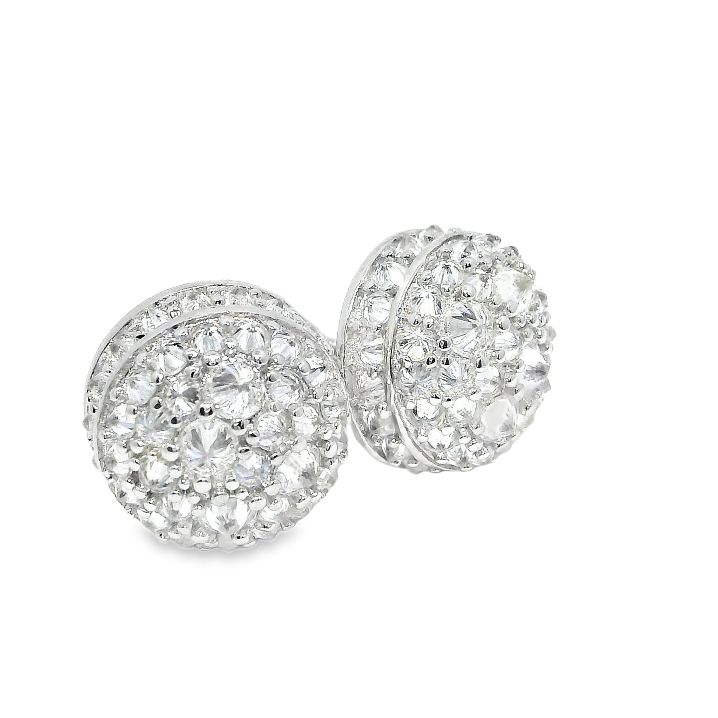 Upside down mosaic earrings moissanite