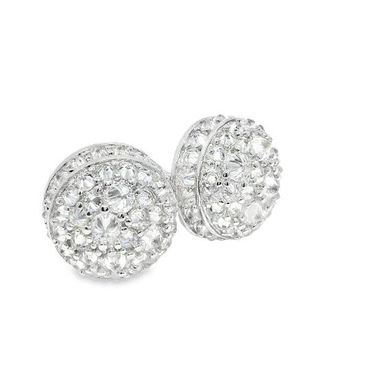 Upside down mosaic earrings moissanite