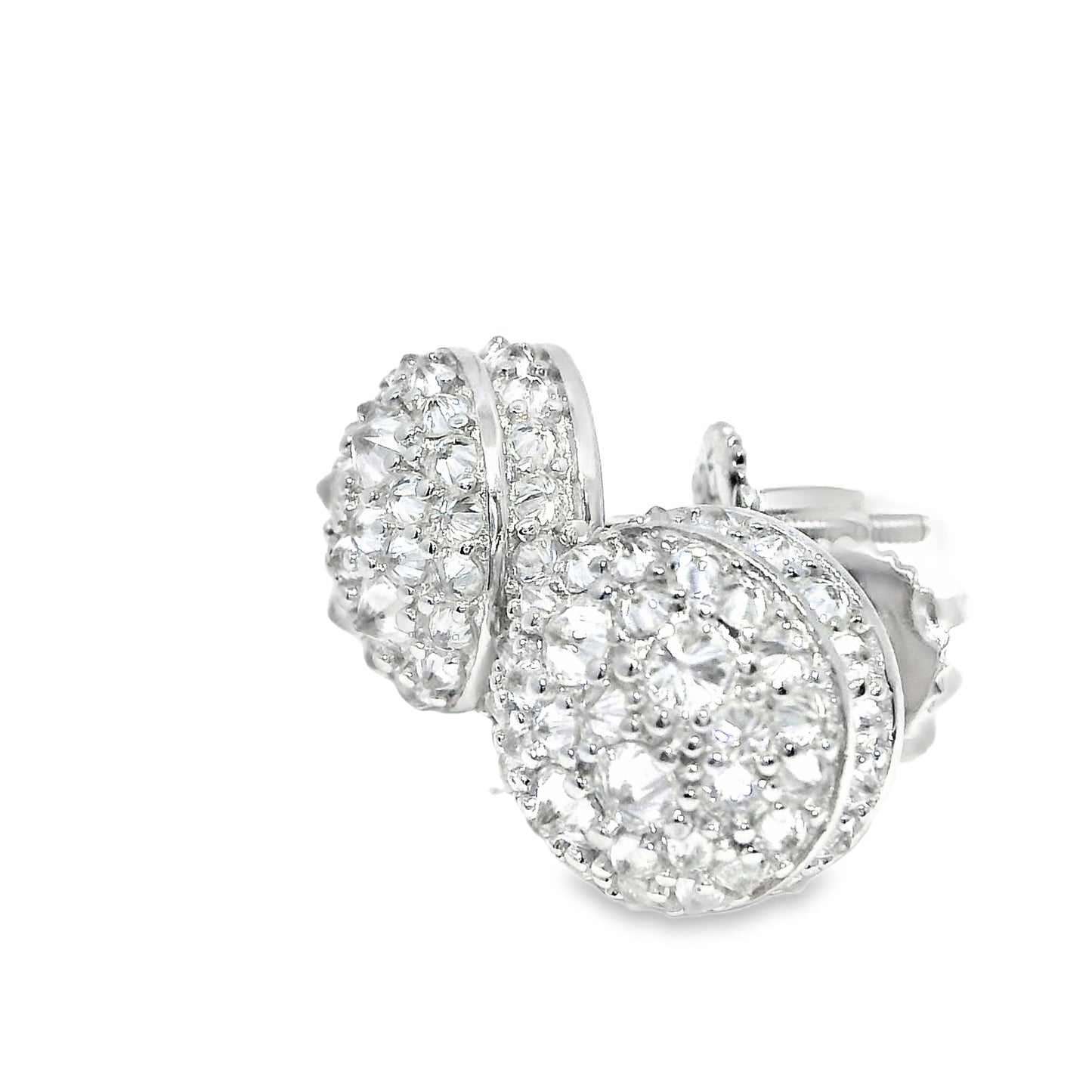 Upside down mosaic earrings moissanite