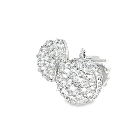 Upside down mosaic earrings moissanite