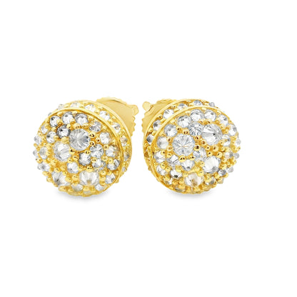 Upside down mosaic earrings moissanite