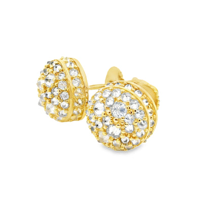 Upside down mosaic earrings moissanite