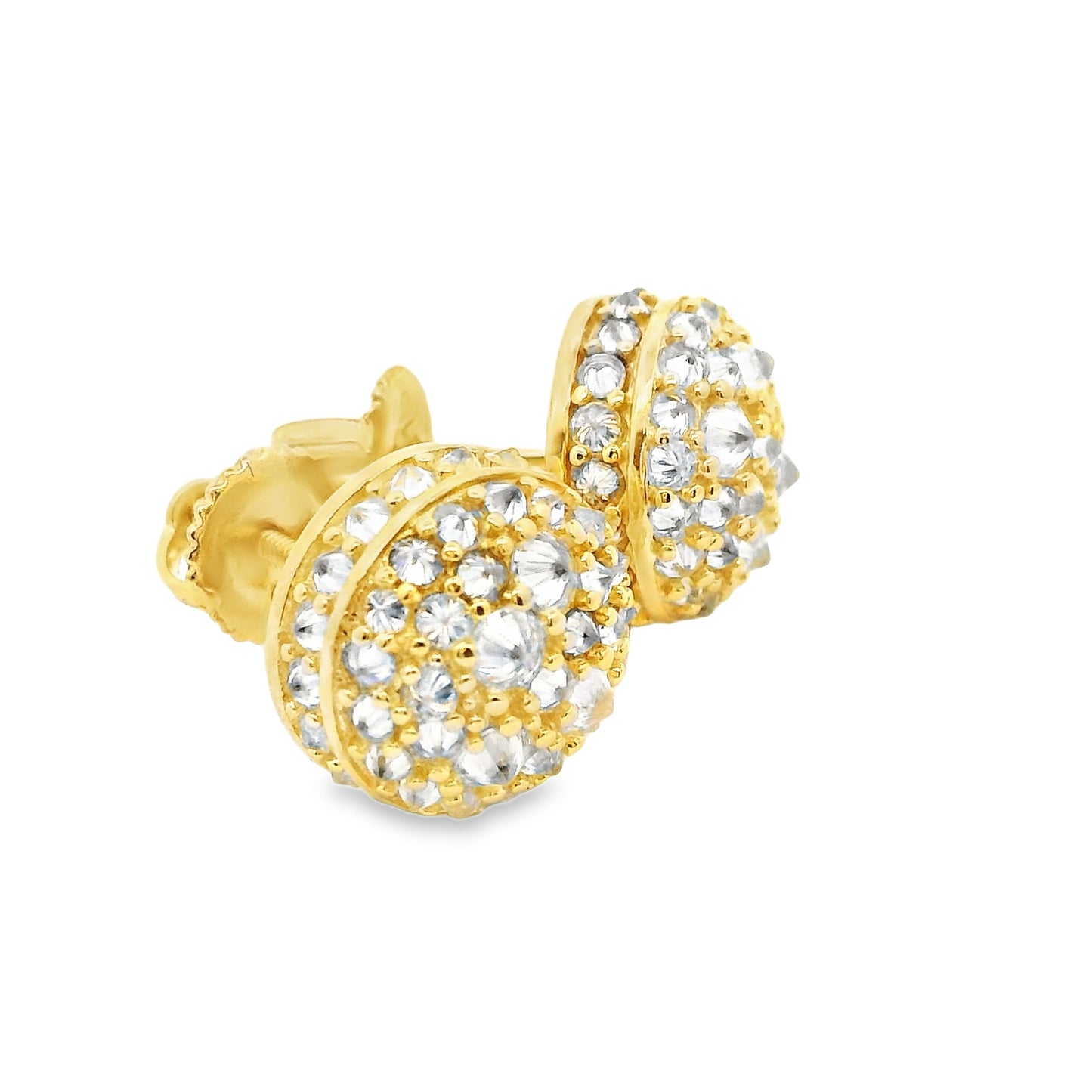 Upside down mosaic earrings moissanite