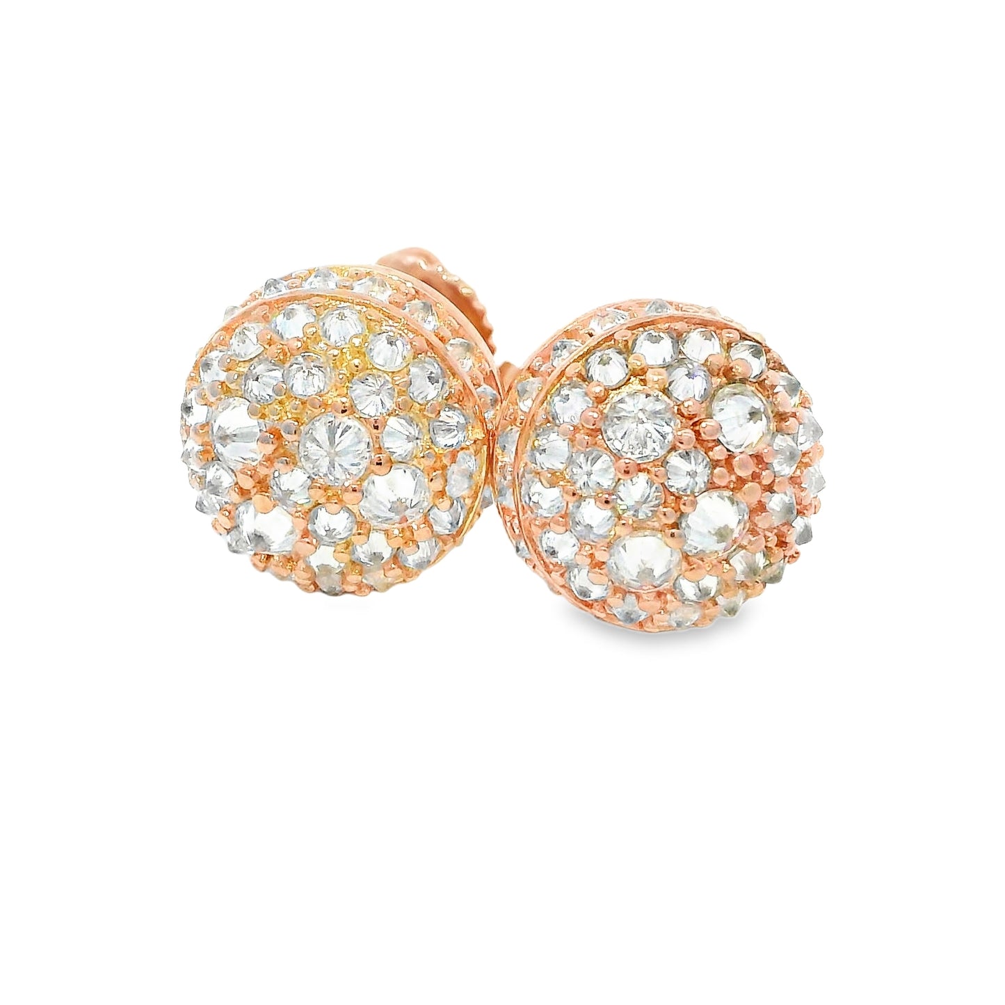 Upside down mosaic earrings moissanite