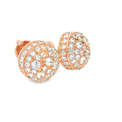 Upside down mosaic earrings moissanite