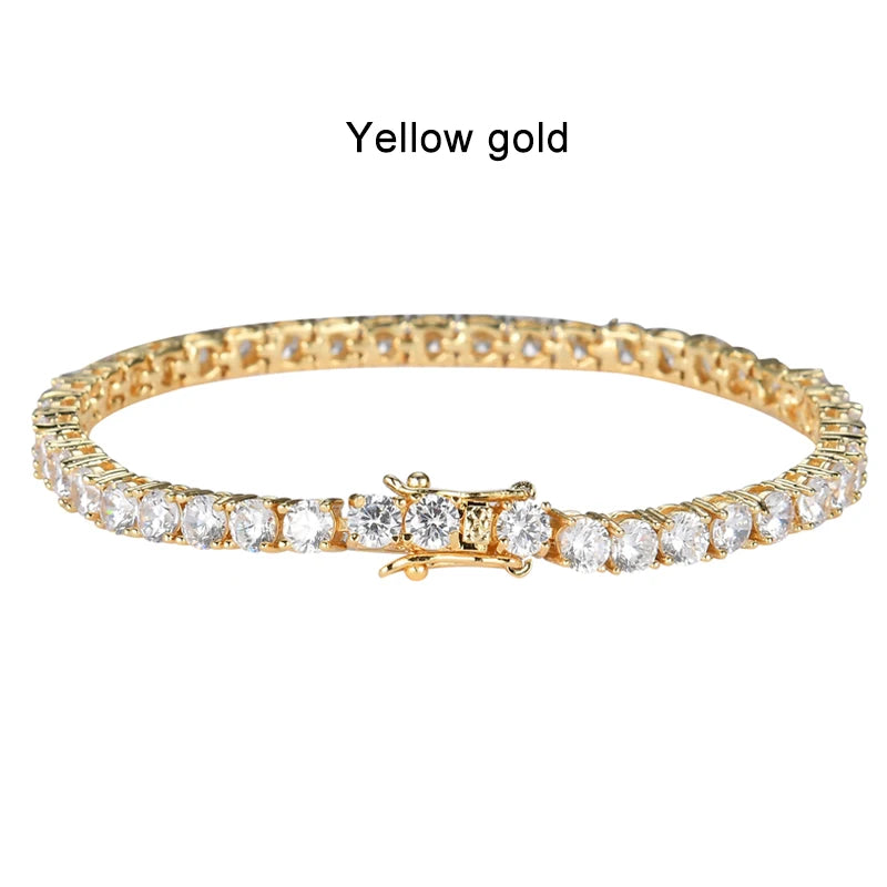 Moissanite Tennis Bracelet – 2mm Sparkling Party Jewelry Plated White Gold | 925 Sterling Silver Bracelet for Women & Men