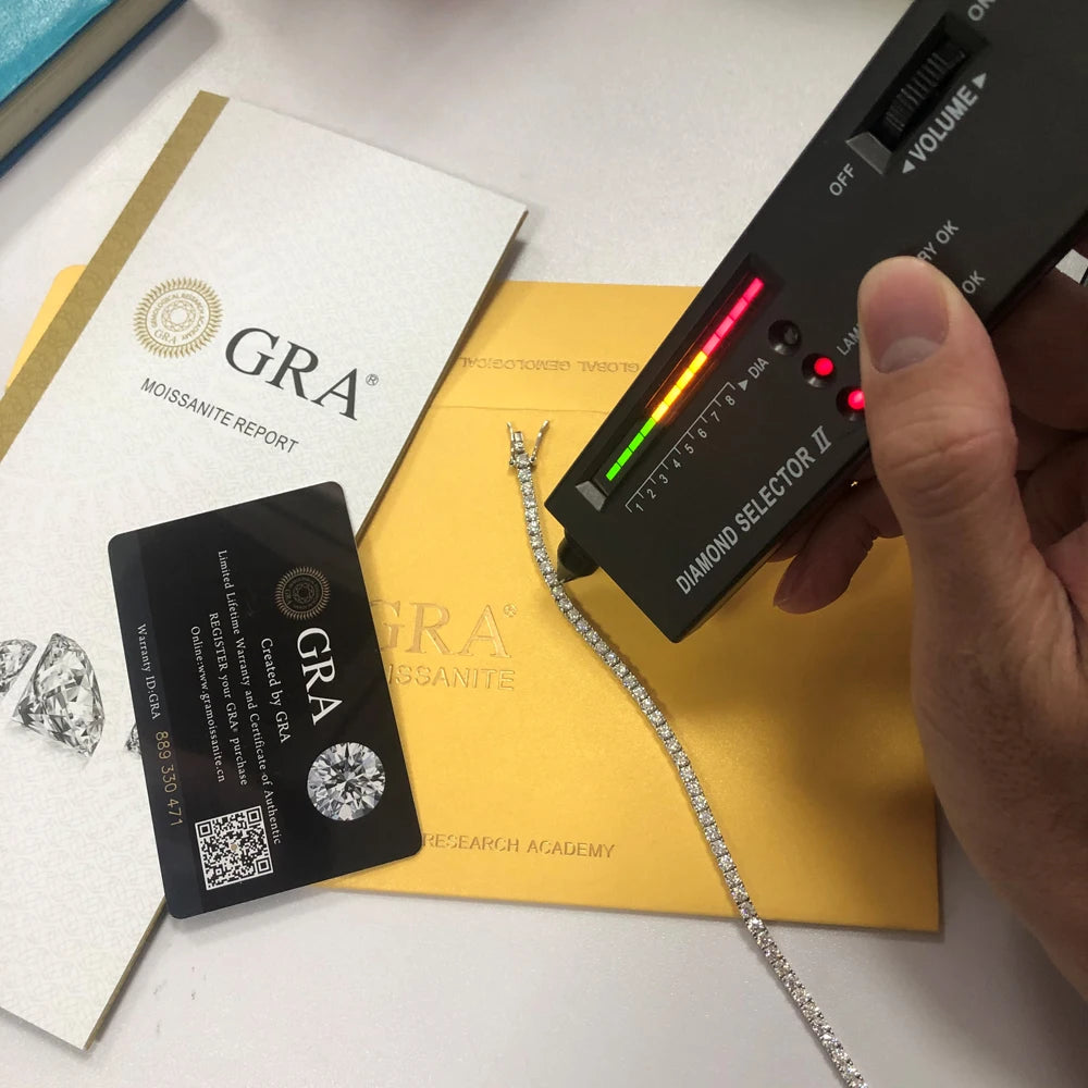 Moissanite Tennis Bracelet – 2mm Sparkling Party Jewelry Plated White Gold | 925 Sterling Silver Bracelet for Women & Men