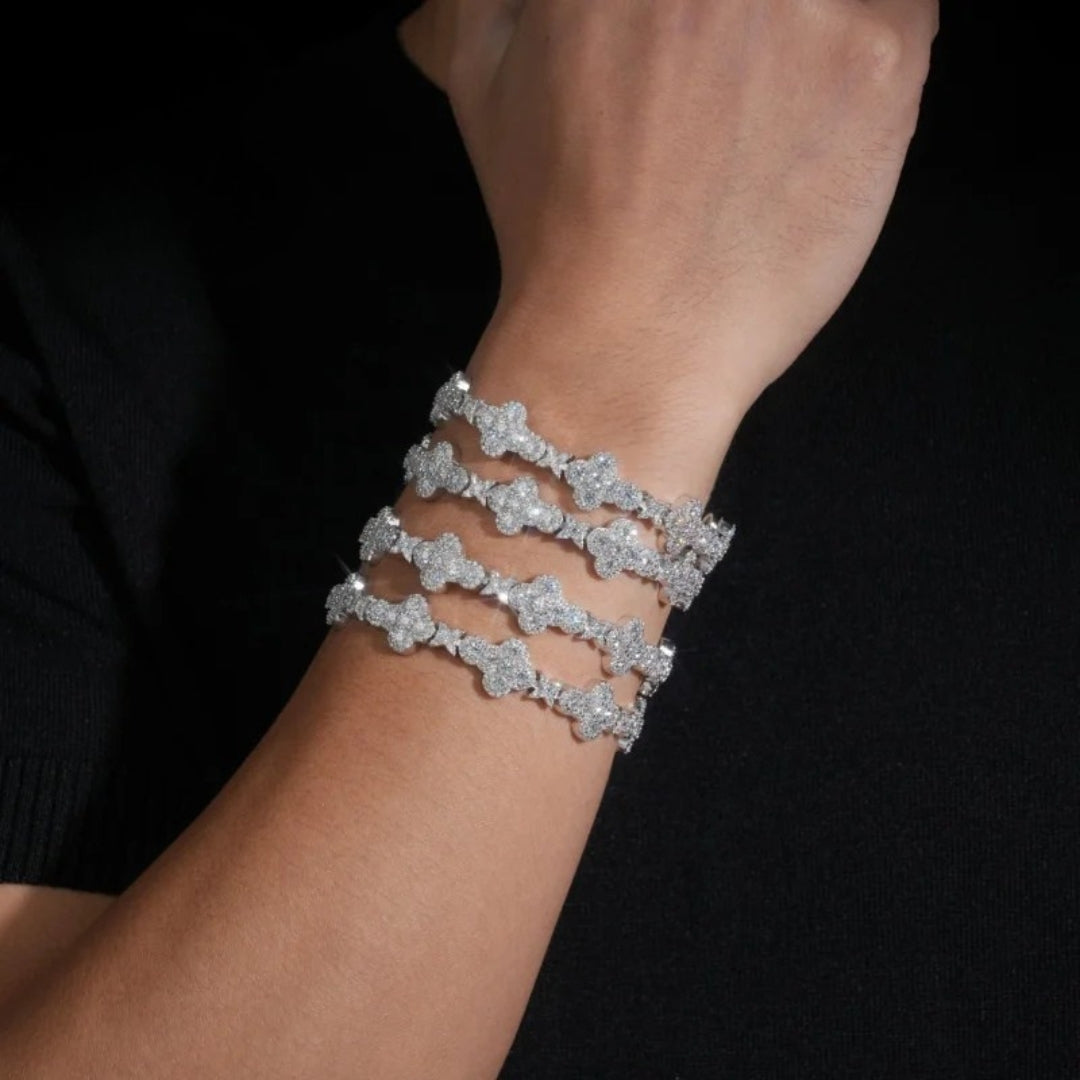 Moissanite Cuban Bracelet – 13mm VVS Iced Out Chain | 925 Sterling Silver Hip Hop Pass Diamond Tester Jewelry