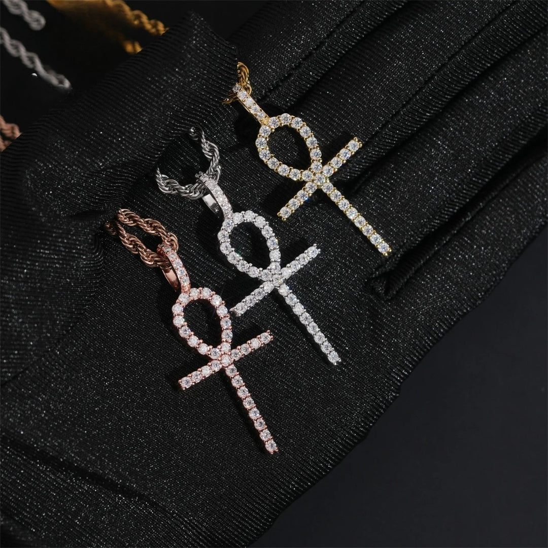 Moissanite Cross Pendant – Iced Out Diamond Hip Hop Jewelry | 925 Sterling Silver New Arrivals Bulk Stock Pendants Set